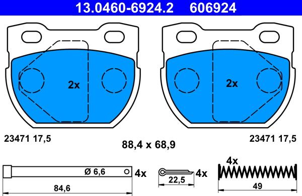 ATE 13.0460-6924.2 - KLOCKI HAM. LAND ROVER T. DEFENDER 2.2-3.9 4X4 90-16