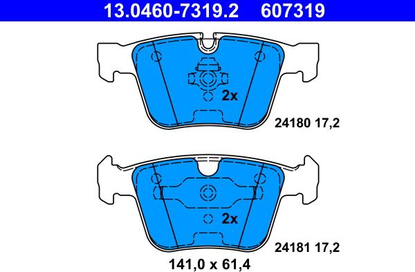 ATE 13.0460-7319.2 - KLOCKI HAM. DB T. W221-C216 AMG 5.5-6.2 05-13