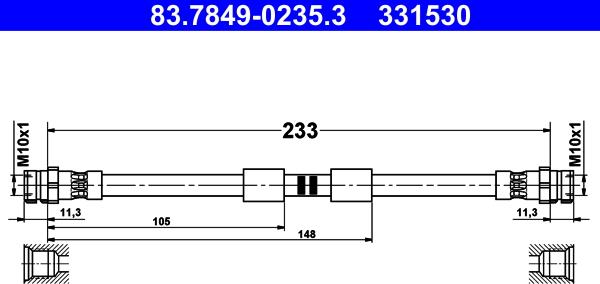 ATE 83.7849-0235.3 - Przewód hamulcowy