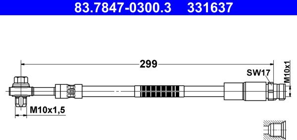 ATE 83.7847-0300.3 — Przewód hamulcowy elastyczny