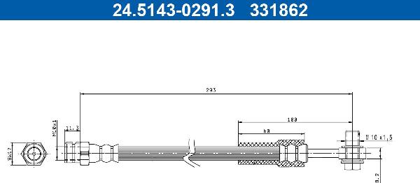 ATE 24-5143-0291-3 — Przewód hamulcowy elastyczny