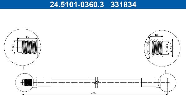 ATE 24.5101-0360.3 — Przewód hamulcowy elastyczny
