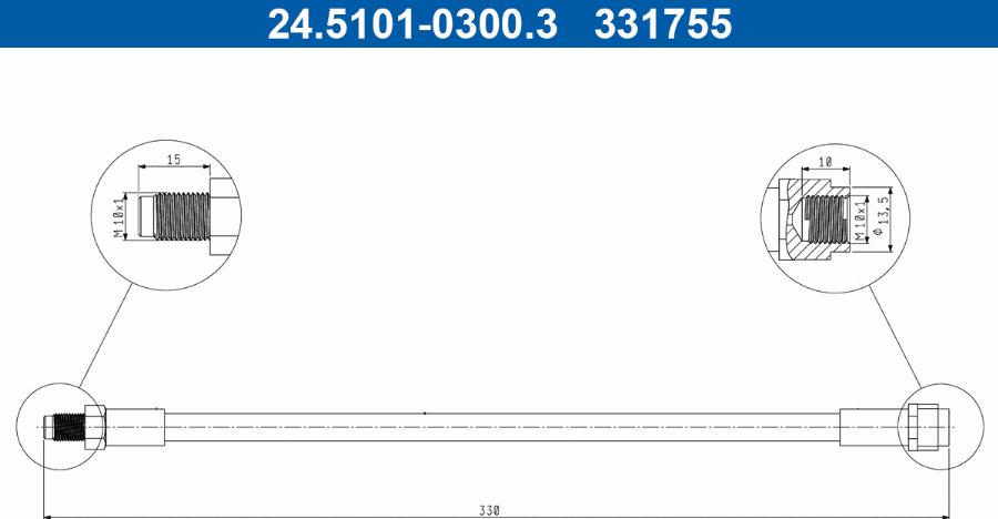 ATE 24.5101-0300.3 - Przewód hamulcowy