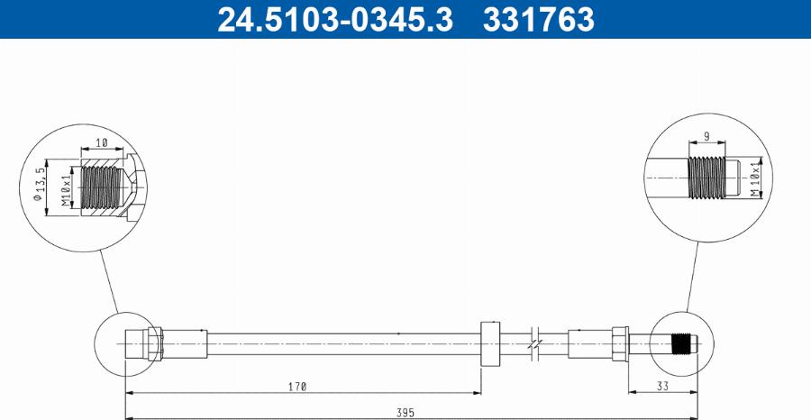 ATE 24.5103-0345.3 - Przewód hamulcowy