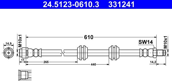 ATE 24.5123-0610.3 - PRZEWÓD HAM. ELAST. DB T. X164-W164 05-12 LE-PR