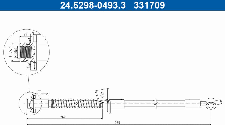 ATE 24.5298-0493.3 - PRZEWÓD HAM. ELAST. KIA P. CEED-PRO CEED 1.0-1.6 12-18 LE