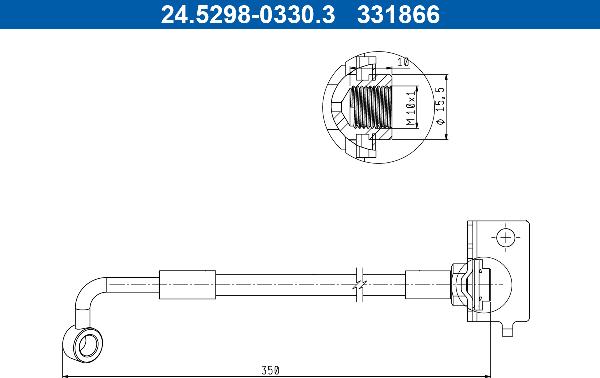 ATE 24.5298-0330.3 - PRZEWÓD HAM. ELAST. HYUNDAI P. I10 1.0-1.2 13-19 LE