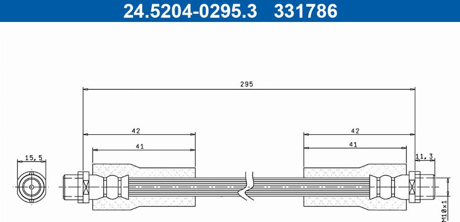 ATE 24.5204-0295.3 - PRZEWÓD HAM. ELAST. AUDI P. A4-A6 95-05 LE-PR