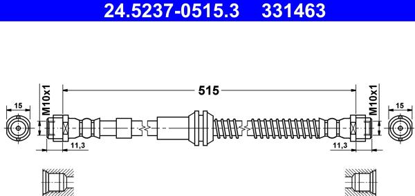ATE 24.5237-0515.3 - PRZEWÓD HAM. ELAST. AUDI P. Q7 QUATTRO 06-15 LE-PR