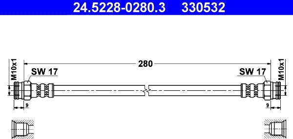 ATE 24.5228-0280.3 - Przewód hamulcowy