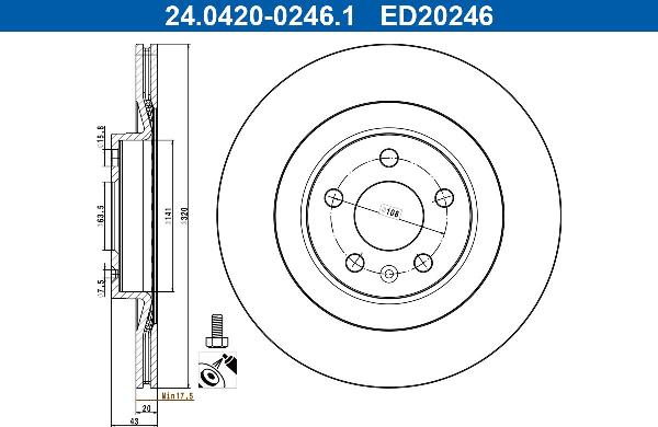 ATE 24.0420-0246.1 — Tarcza hamulcowa