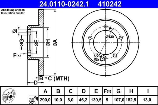 ATE 24.0110-0242.1 - TARCZA HAM. SUZUKI P. JIMNY-SAMURAI-VITARA 89-