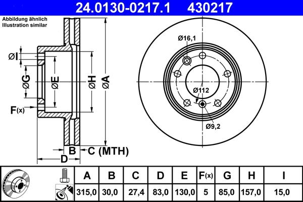 ATE 24.0130-0217.1 - TARCZA HAM. DB P. W461-W463 89-