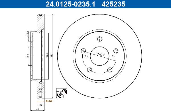 ATE 24.0125-0235.1 — Tarcza hamulcowa