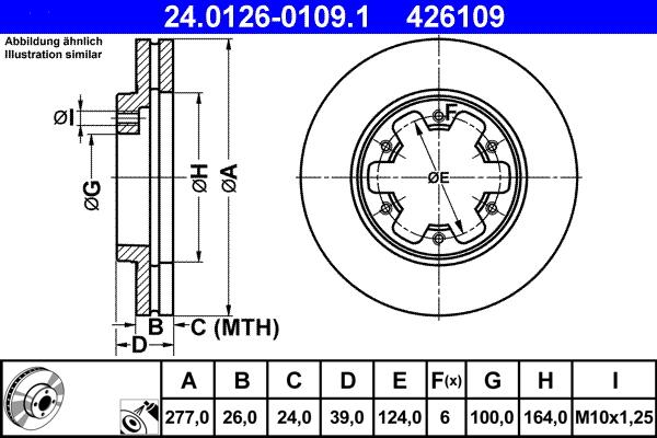 ATE 24.0126-0109.1 — Tarcza hamulcowa
