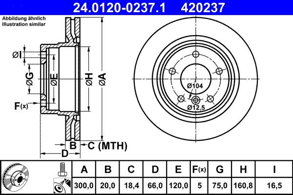 ATE 24.0120-0237.1 - TARCZA HAM. BMW T. 1-2-3-4 10-