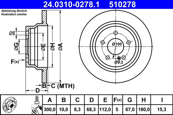 ATE 24.0310-0278.1 - TARCZA HAM. DB T. W211-W212 02- POWER DISC
