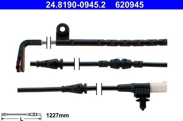 ATE 24.8190-0945.2 - CZUJNIK KLOCKÓW HAM. LAND ROVER RANGE ROVER 3.0DT 05-