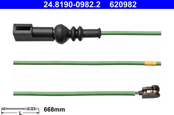 ATE 24.8190-0982.2 - CZUJNIK KLOCKÓW HAM. FORD TRANSIT 2.0TDCI 16-