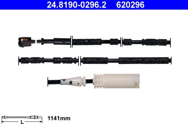 ATE 24.8190-0296.2 - CZUJNIK KLOCKÓW HAM. BMW X1 E84 1.6-3.0 09-