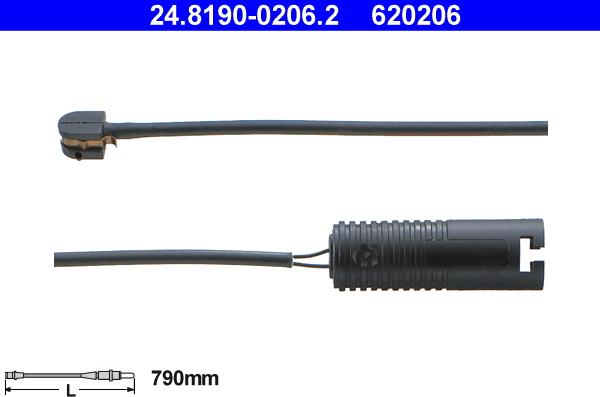 ATE 24.8190-0206.2 - CZUJNIK KLOCKÓW HAM. BMW 3 E36 1.6 90-