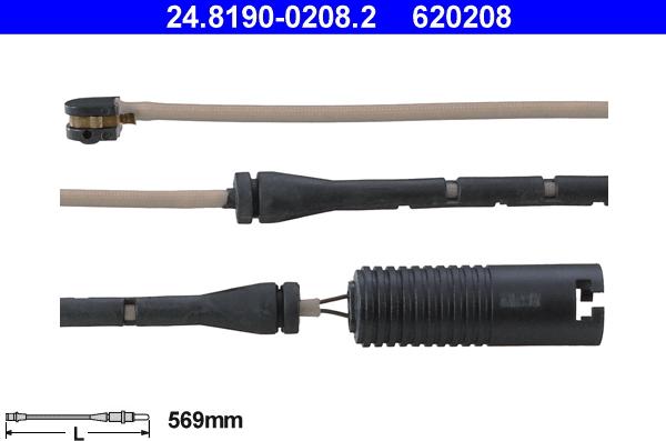 ATE 24.8190-0208.2 - CZUJNIK KLOCKÓW HAM. BMW 7 E38 2.5D 94-