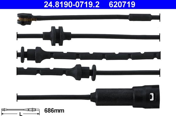 ATE 24.8190-0719.2 - CZUJNIK KLOCKÓW HAM. OPEL P. SIGNUM-VECTRA 02-08