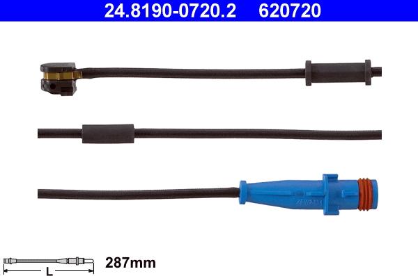 ATE 24.8190-0720.2 - CZUJNIK KLOCKÓW HAM. OPEL P. ASTRA-SIGNUM-VECTRA-ZAFIRA 1.2-3.2 02-