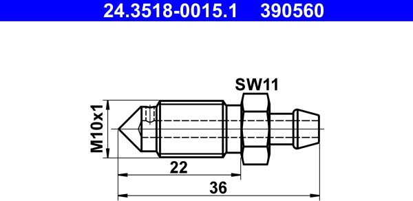 ATE 24.3518-0015.1 — Śruba / zawór odpowietrznika
