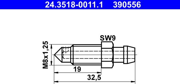 ATE 24.3518-0011.1 — Śruba / zawór odpowietrznika