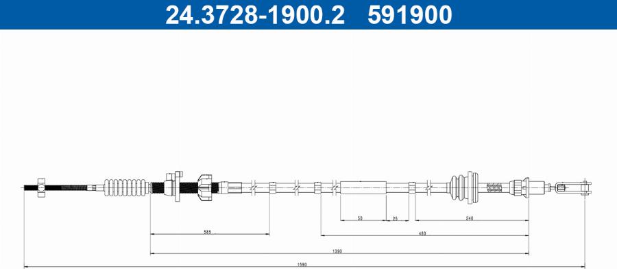 ATE 24.3728-1900.2 - LINKA SPRZĘGŁA TOYOTA AYGO 1.0-1.2 14-