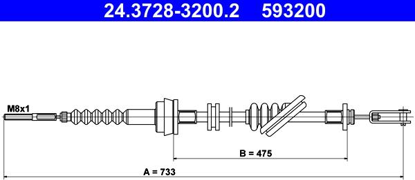 ATE 24.3728-3200.2 - LINKA SPRZĘGŁA KIA RIO 1.3-1.5 16V 00-05