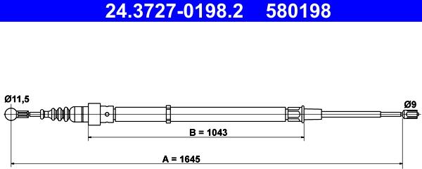 ATE 24.3727-0198.2 — Cięgło, hamulec postojowy