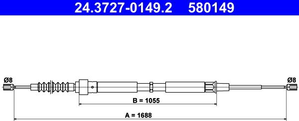 ATE 24.3727-0149.2 - LINKA HAM. RĘCZ. VW T. GOLF 4-A3 97-06 LE-PR