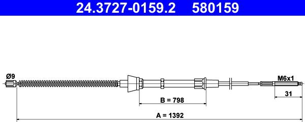 ATE 24.3727-0159.2 - LINKA HAM. RĘCZ. VW T. LUPO 98-05 LE-PR