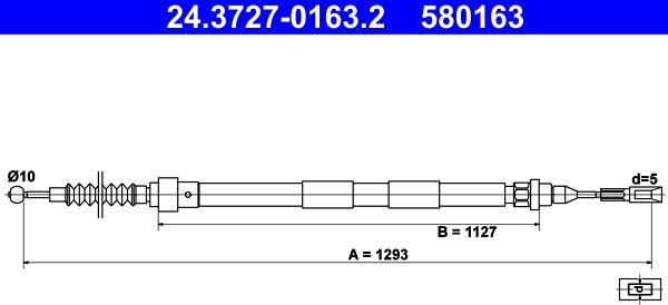 ATE 24.3727-0163.2 - LINKA HAM. RĘCZ. VW T. SHARAN 97-10 LE-PR