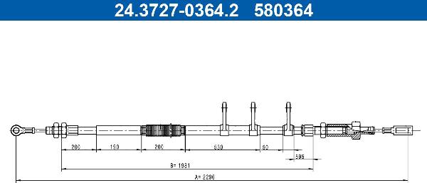ATE 24.3727-0364.2 - LINKA HAM. RĘCZ. CITROEN P. JUMPER 2.0-3.0 HDI 06-