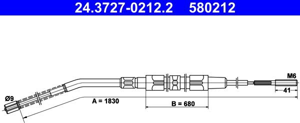 ATE 24.3727-0212.2 - LINKA HAM. RĘCZ. BMW T. 3 E30 82-91 LE-PR