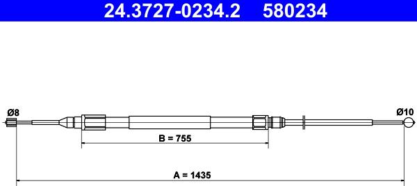 ATE 24.3727-0234.2 - LINKA HAM. RĘCZ. BMW T. 1 E81-E88 04-11 LE-PR