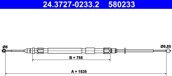ATE 24.3727-0233.2 - LINKA HAM. RĘCZ. BMW T. 3 E90-E91 05- LE-PR