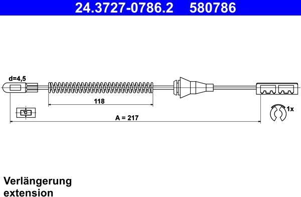 ATE 24.3727-0786.2 - LINKA HAM. RĘCZ. OPEL T. COMBO-CORSA 00-09 LE-PR