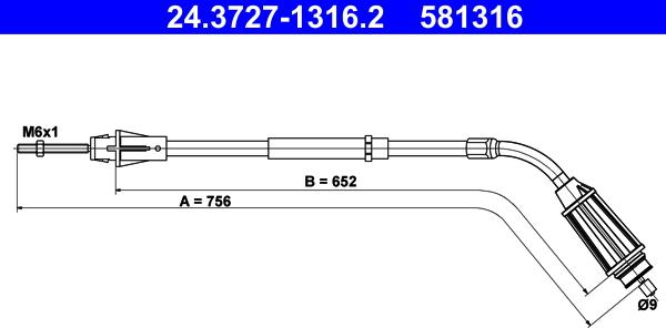 ATE 24.3727-1316.2 - LINKA HAM. RĘCZ. VOLVO T. S80 06-16 LE