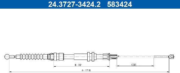 ATE 24.3727-3424.2 - LINKA HAM. RĘCZ. VW T. CADDY 04-15 LE-PR