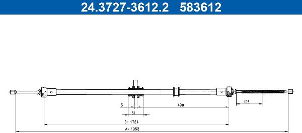 ATE 24.3727-3612.2 — Cięgło, hamulec postojowy