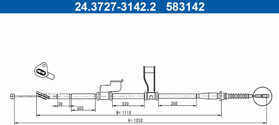 ATE 24.3727-3142.2 — Cięgło, hamulec postojowy