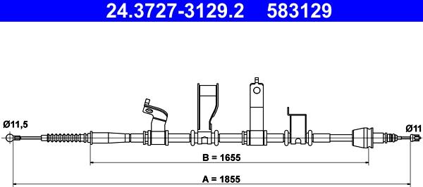 ATE 24.3727-3129.2 - LINKA HAM. RĘCZ. HYUNDAI T. IX20 1.4-1.6 CRDI 10- PR