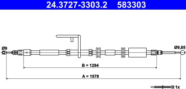 ATE 24.3727-3303.2 - LINKA HAM. RĘCZ. LAND ROVER T. FREELANDER 06- LE