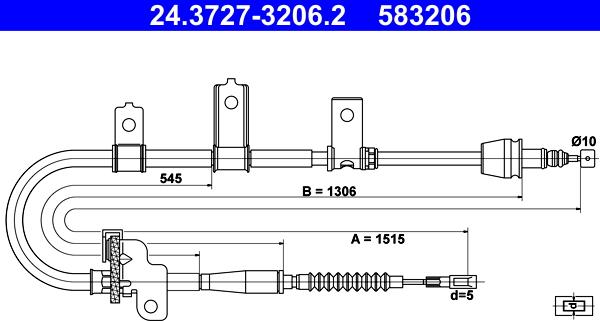 ATE 24.3727-3206.2 - LINKA HAM. RĘCZ. KIA T. PICANTO 04- LE