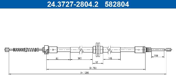 ATE 24.3727-2804.2 - LINKA HAM. RĘCZ. SMART T. FORTWO COUPE 0.9-1.0 14- LE-PR