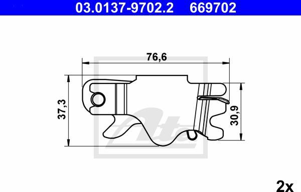 ATE 03.0137-9702.2 - Samoregulator szczęk hamulca bębnowego